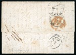 Stamp of Chile 1853 Folded entire from Ballenar to Sweden
