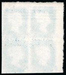 Stamp of Great Britain » Line Engraved Essays, Plate Proofs, Colour Trials and Reprints 1841 2d Blue trial without corner letters in top left corner marginal block of four,