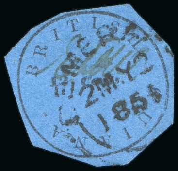 Stamp of British Guiana » 1850 Cotton-Reels (SG 1-8) 1850-51 12 cents black on blue, Townsend Type A, with initials of postal official Wight "EDW", cut round