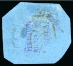 Stamp of British Guiana » 1850 Cotton-Reels (SG 1-8) 1850-51 12 cents black on pale blue, Townsend Type B, with initials of postal clerk Wight "EDW", cut octagonally, used