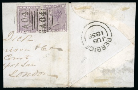 Stamp of British Guiana » British Post Offices 1858-59 three covers including two 1856 6d lilac single frankings and one half a cover with two 6d