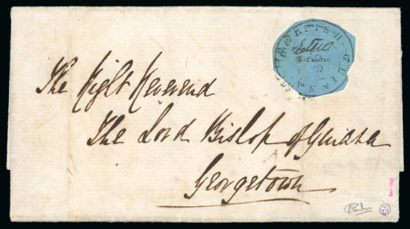 Stamp of British Guiana » 1850 Cotton-Reels (SG 1-8) THE UNIQUE "BURRUS - TWO CENTS" ERROR ON COVER