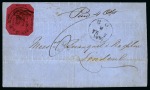 Stamp of British Guiana » 1856 Provisionals (SG 23-27) 1856 Provisional 4 cents black on magenta, the earliest cover recorded