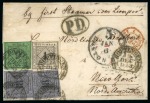Stamp of United States » Incoming Mail German States - Württemberg. 1853 (Dec 19). Cover from Bopfingen to New York, bearing 1851 1kr, 9kr and two examples of 18kr