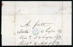 Stamp of United States » Incoming Mail Malta. 1873 (July 4). Entire letter to New York, with 1872 4d vermilion pl. 13 and 6d pale buff pl. 11