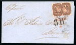 Stamp of United States » Outgoing Mail 1859 (Oct 19). Cover from New Orleans to Barcelona with 1859 5c type I, two examples