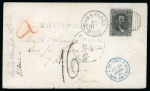 Stamp of United States » Outgoing Mail 1868 (Feb). Single rate envelope from Cambridge to Paris, bearing 1866 15c