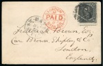 Stamp of United States » Outgoing Mail 1868 (Jan 23). Small envelope from New Haven to London, fully paid with 1867-68 12c