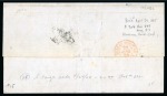 Stamp of United States » Incoming Mail France. 1855 (April 28). Entire from Paris to New York, 1853-60 20c light blue pair and single