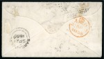 Stamp of Barbados » Incoming Mail Great Britain. 1855 (Sept 2). Envelope via USA to Barbados, 1847-54 6d Embossed
