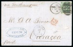 Stamp of Netherlands Colonies » Curacao » Incoming Mail Great Britain. 1870 (Sep 1). Cover from Manchester to Curaçao, with 1867-80 1s green pl.4 paying single rate