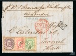 Stamp of Haiti » Incoming Mail Belgium. 1874 (Apr 15). Entire from Antwerp to Jacmel, Haiti, with 1869-78 10c, 40c and 1F tied by Anvers Station cds