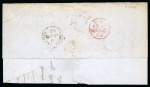 Stamp of Colombia 1865 (Jun) Large part cover from Bogota to France, with 1865 10c violet tied by oval "BOGOTA" hs