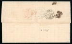 Stamp of Salvador 1875 (Jan 27). Entire from Montpellier to Santa Ana, with two 1871 25c type III and single 1872 80
