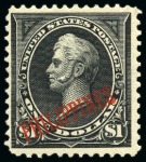 Stamp of United States » U.S. Possessions » Philippines » U.S. Administration - Regular Issues 1901, $1 black, type II, mint with original gum