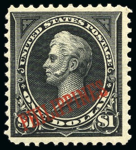 Stamp of United States » U.S. Possessions » Philippines » U.S. Administration - Regular Issues 1901, $1 black, type II, mint with original gum