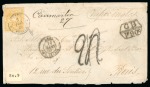 Stamp of Ecuador 1869 (Feb 3). Envelope from Quito to Paris, France, with 1865-72 1r orange yellow