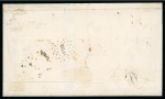 Stamp of Peru » Incoming Mail Spain. 1864 (Aug 26). Wrapper from Barcelona to Arequipa, with 1864 2r blue on rose vertical pair