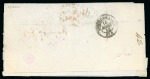 Stamp of Bolivia » Incoming Mail France. 1852 (Mar 15). Wrapper from Paris to La Paz, with 1849-50 1F carmine pair and 10c bistre