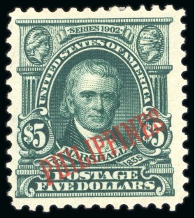 Stamp of United States » U.S. Possessions » Philippines » U.S. Administration - Regular Issues 1903, $5 dark green, mint o.g. with h.r.