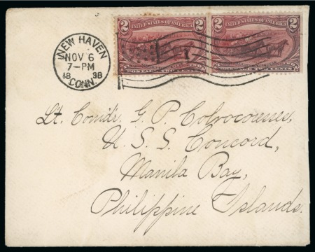 Stamp of United States » U.S. Possessions » Philippines » Military Mail and Stations 1898 (Nov 6). Inbound cover addressed to the USS "Concord"