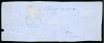 Stamp of Spain 1865 Front of Valentine envelope with embossed surround, sent from Barcelona to Buenos Aires