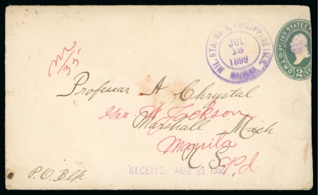 Stamp of United States » U.S. Possessions » Philippines » Military Mail and Stations 1899 (July 13). U.S. U311 2c postal stationery envelope