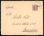 Stamp of United States » U.S. Possessions » Puerto Rico (US) » Spanish Issues 1898, 6c "Habilitado" overprinted on cover front to Barcelona
