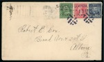Stamp of United States » U.S. Possessions » Guam 1899 (Dec 13). Envelope from San Luis D'Apra to Pennsylvania, with 1899 1c, 2c and 5c, tied by blue rubber straight-lines and cork killers