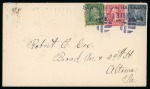 Stamp of United States » U.S. Possessions » Guam 1899 (Dec 13). Envelope from San Luis D'Apra to Pennsylvania, with 1899 1c, 2c and 5c, tied by blue rubber straight-lines and cork killers