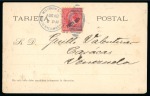Stamp of United States » U.S. Possessions » Puerto Rico (US) » US Military Stations 1899 (Aug 10). Postcard from Ponce to Caracas (Venezuela), Military Station No. 1 duplex