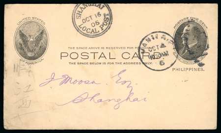 Stamp of United States » U.S. Possessions » Philippines » U.S. Administration - Regular Issues 1c stationery card (Scott UX5) from Manila to Shanghai