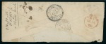 Stamp of Peru 1868 (Aug. 31). Envelope (back flap missing) from Lima to the Ottoman Empire, bearing 1dinero green