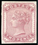 Stamp of Great Britain » 1855-1900 Surface Printed » 1880-81 Provisional Issue and 1881 1d Lilac 1880-81 Provisional Issue 1/2d to 5d set of five imprimaturs, all with large part o.g.