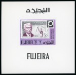Stamp of United Arab Emirates » Fujeira 1970 FUJEIRA ARAB EMIRATES Airmails 3r Philympia Pierre Coubertin, single die sheets perf & imperf