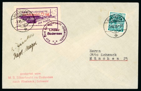 Stamp of Switzerland / Schweiz » Flugpost » Flugbriefe 1935, Raketen-Post von einem Schiff auf dem Bodensee nach Rheineck
