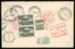 Stamp of Czechoslovakia 1935 Czechoslovakia airmail cover ton New Zealand with RED boxed PRAHA 7 airmail postmark