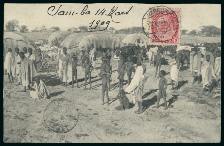 Stamp of Colonies françaises » Indochine 1909, Carte postale pour la France avec timbre de canadien