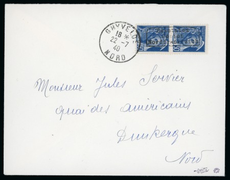 Stamp of Germany » German WWII Occupation Issues » France Dünkirchen 1940 Germany German Occupation WW II Dünkirchen Dunkerque 50c pair on cover