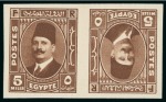 Stamp of Egypt » Booklets » King Fouad - The "Postes" Portrait Issue (Nile Post SB12) 120m. booklet: 5m red-brown, horizontal tete-beche