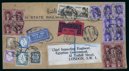 Stamp of Egypt » Booklets » Young King Farouk Portrait Issue (Nile Post SB13-SB15) 120m. booklet: 5m red-brown, two blocks of four from