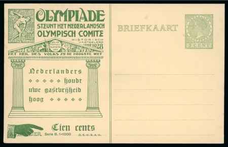 Stamp of Olympics » 1928 Amsterdam » Huygens Postal Stationery Cards (ordered by Series number) 1928 Amsterdam 5c official postal stationery card by Huygens (Serie B. 1-1000), unused