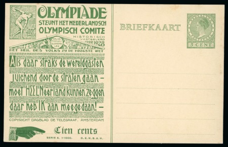 Stamp of Olympics » 1928 Amsterdam » Huygens Postal Stationery Cards (ordered by Series number) 1928 Amsterdam 5c official postal stationery card by Huygens (Serie A. 1-1000), unused
