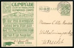 Stamp of Olympics » 1928 Amsterdam » Huygens Postal Stationery Cards (ordered by Series number) 1928 Amsterdam 5c official postal stationery card by Huygens (Serie A. 6001-7000), used