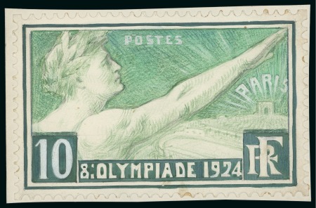 Stamp of Olympics » 1924 Paris » Essays and Proofs 1924 Paris Olympics essay in paint and crayon of the 10c 