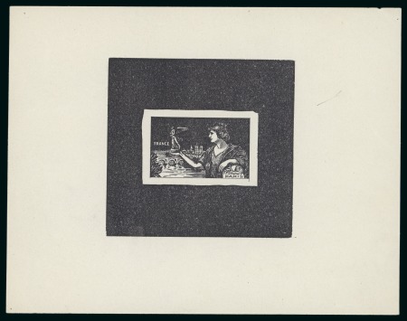 Stamp of Olympics » 1924 Paris » Essays and Proofs 1924 Paris Olympics proof of the complete centre of the issued 25c before removal of sections to fit the duty frame