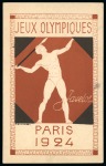 Stamp of Olympics » 1924 Paris » Postcards Blanche: Javelin 15c postal stationery card uprated with Olympic 50c and Semeuse 5c tied by Paris 18.08.24 cds