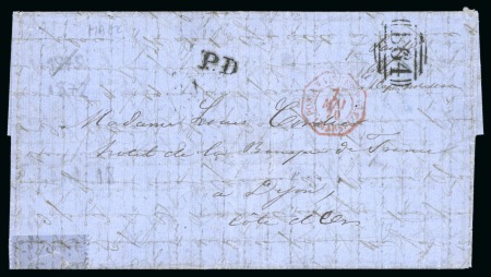 Stamp of Seychelles » Prestamp Postal History 1870 (Apr) 13) Entire from Mahe to France , paid in cash with manuscript 'Paid...Deputy Post Master'