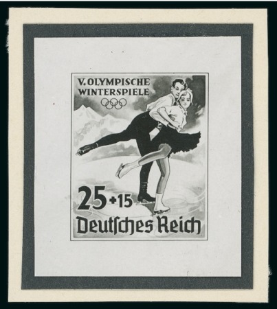 Stamp of Olympics » 1940 Garmisch-Parternkirchen (Cancelled) 1940 Garmisch-Partekirchen, pair of stamp-size photographic essays of 6+4pf and 25+15pf unissued stamps