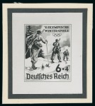 Stamp of Olympics » 1940 Garmisch-Parternkirchen (Cancelled) 1940 Garmisch-Partekirchen, pair of stamp-size photographic essays of 6+4pf and 25+15pf unissued stamps